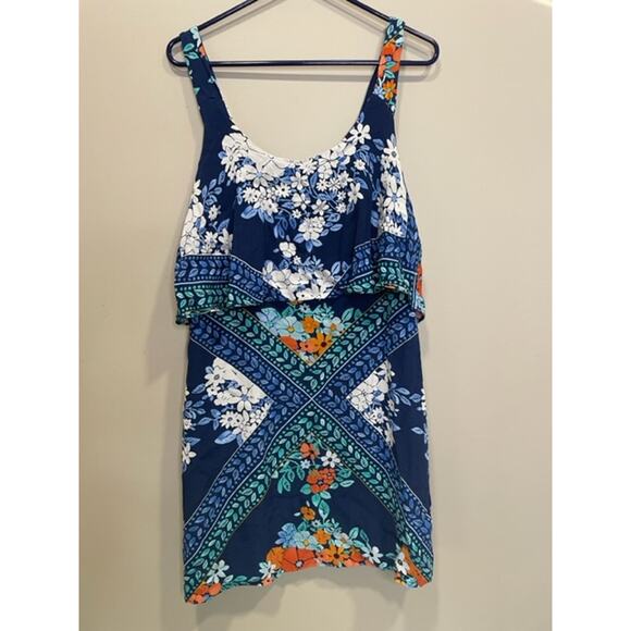 Maeve Anthropologie Womens Tisana Blue Floral Print Sleeveless Dress Sz 10 - Picture 10 of 10